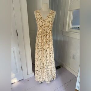 Never Worn ba&sh Cream Floral Maxi Dress